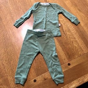 Simply Merino Baby Pajamas in Fern, 6-12 months